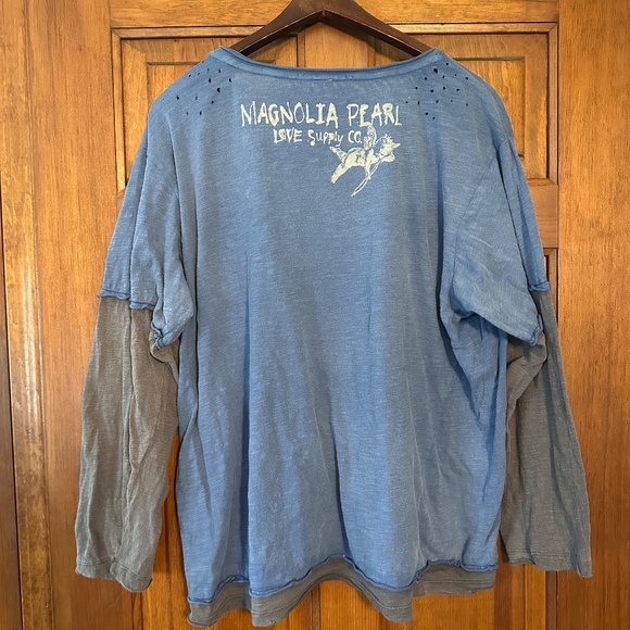 NWT Magnolia Pearl Star Double Layer Tee in Cobalt Blue OS - Picture 7 of 13
